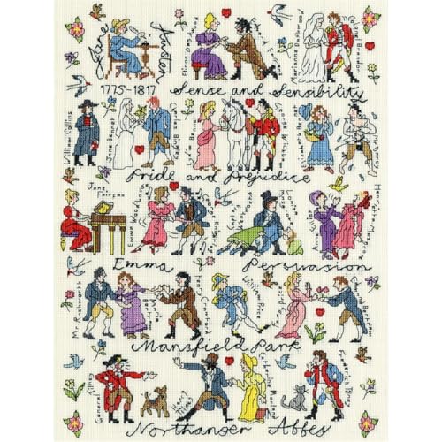 Bothy Threads Kreuzstich-Set Jane Austen, 28x38cm, XPS4, Zählmuster von Bothy Threads