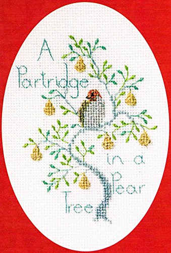 Bothy Threads Grußkarte Kreuzstich-Set Ein Rebhuhn in einem Birnbaum, 9x13.3cm, DWCDX52, Zählmuster von Bothy Threads