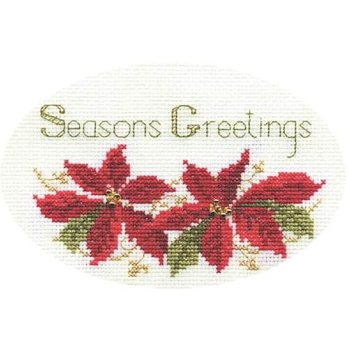 Bothy Threads Grußkarte Kreuzstich-Set Weihnachtssterne, 13.3x9cm, DWCDX02, Zählmuster von Bothy Threads