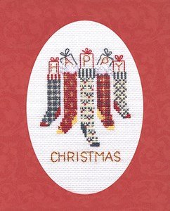 Bothy Threads Grußkarte Kreuzstich-Set Weihnachtsstrümpfe, 9x13.3cm, DWCDX40, Zählmuster von Bothy Threads