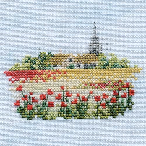 Bothy Threads Kreuzstich-Set Menuette - Mohnfeld, 10x10cm, DWMIN08A, Zählmuster von Derwentwater Designs