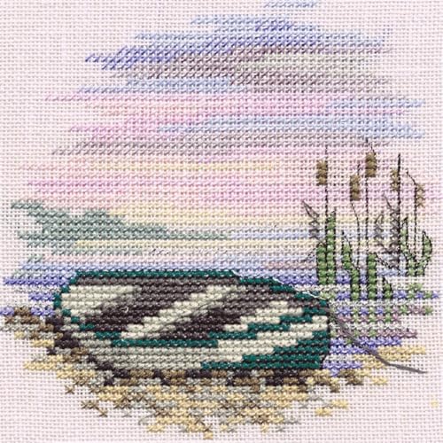 Bothy Threads Kreuzstich-Set Menuette – Ruderboot, 10x10cm, DWMIN10A, Zählmuster von Derwentwater Designs