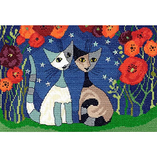 Mohn Nächte - Rosina Wachtmeister Katzen Kreuzstich Set von Bothy Threads