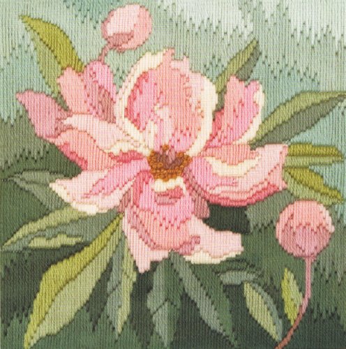 Bothy Threads Langstich-Set Pfingstrosen, 20.5x21.5cm, DWLSPY, Zählmuster von Derwentwater Designs