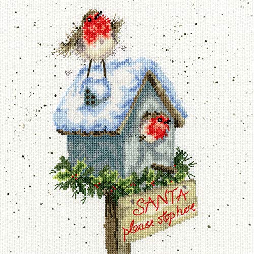 Bothy Threads Kreuzstich-Set Santa Bitte bleibe hier, 26x26cm, multifarbig Bothy Threads Kreuzstich-Set Santa Bitte bleibe hier, 26x26cm, multifarbig von Bothy Threads