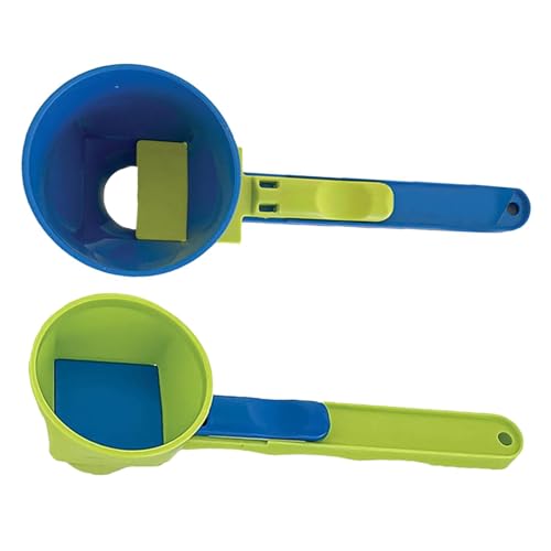 2 Stück Slide Scoop Messtrichter | Protein Powder Funnel Scoop Gym | Funnel Scooper | Protein Pulver Messlöffel mit Trichter | Multifunktionaler Dosierlöffel mit Silding Basis für Pulvergetränke von Botiniv