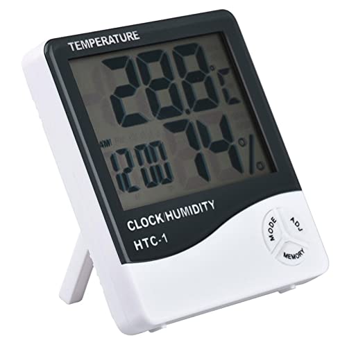 Botiniv 2 Pcs Feuchtigkeitssensor - Hygrometer Innenthermometer für Zuhause | Hygrometer-Thermometer, wiederaufladbarer Raum-Thermohygrometer-Feuchtigkeitsmesser zeigt Uhr von Botiniv