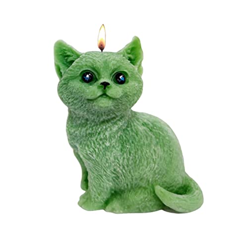 Botiniv 3D-Katzen-Schokoladen-Fondant-Formen,3D-Kätzchen-Kerzenform, Katze, Silikonseife, Kerzenherstellungsform für Zuhause, Büro, Dekoration - Kunst-Katzen-Harz-Gießform, sitzende Katzen-Form von Botiniv