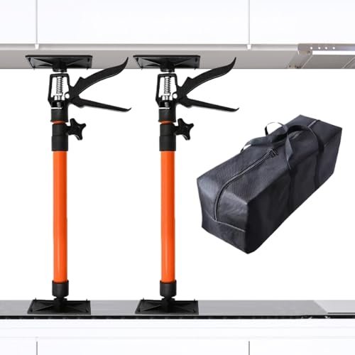 Botiniv Verstellbare Stützstange,48 Bis 114 cm Höhenverstellbare Teleskopstütze - Hebesystem mit Nivellierfunktion und Halterung kraftsparend robust bis 30kg für Kühlschrank Fronten und Markisen von Botiniv