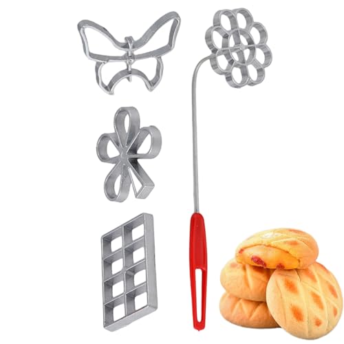 Bunuelos-Form mit Griff | 4 Formen Rosetteneisen-Set mit Griff | Buenelos Keksform | Abnehmbare Banuelos-Waffelrosettenformen zum Backen und Kochen in der Küche | Rosetten-Ausstecher-Werkzeug von Botiniv