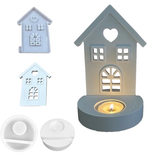 House Silicone Mold | Tealight Candle Holder Mold Votive Tray Table Centerpiece | Valentine's Day Love Heart DIY Art Craft Resin Mold for Festival Table Centerpiece von Botiniv