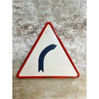 Vintage Verkehrsschild Warnschild Emaille von Botschindustrieel