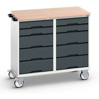 bott verso Montagewagen, mit 10 Schubladen und Multiplex-Top, BxTxH: 1050 x 600 x 980 mm von Bott