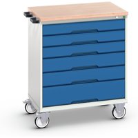bott verso Werkstattwagen, mit 6 Schubladen und Multiplex Top, BxTxH: 800 x 600 x 980 mm von Bott