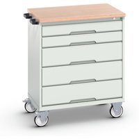 bott verso mobiler Schubladenschrank, mit 5 Schubladen und Multiplex Top von Bott