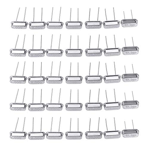 BouBou 35 Stück Kristalloszillator Elektronisches Kit Keramik Quarzkristalle Dip 7 Arten je 5 Stück 32.768 4 8 12 16 20 25 MHz von BouBou