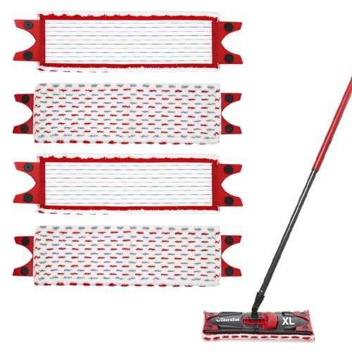 4 Stück Bodenwischer Ersatzbezug für Vilda Ultramax XL 51x14cm Wischmopp Ersatzbezug für Vilda Ultramat XL Mikrofaser Extrabreiter Wischmopp Wischbezug für Boden Reinigen Flecken Entfernen von BouGPeng