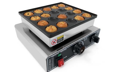 25 Stück kommerzielle Mini-Pfannkuchenmaschine für Zuhause und Restaurant, Mini-Pfannkuchen-Maker mit Antihaftbeschichtung, 110 V, 900 W 25 Stück kommerzielle Mini-Pfannkuchenmaschine für Zuhause und Restaurant, Mini-Pfannkuchen-Maker mit Antihaftbeschichtung, 110 V, 900 W von BouPower