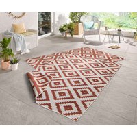 NORTHRUGS Teppich "Malta Wendeteppich", rechteckig, 5 mm Höhe, In-& Outdoor, Wetterfest, Balkon, Terrasse, Raute, Läufer, Wohnzimmer von Northrugs
