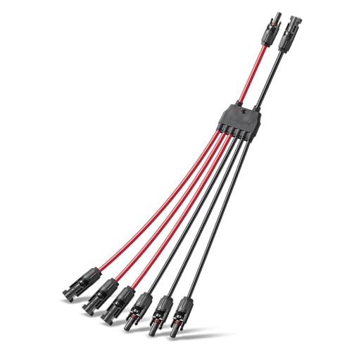 BougeRV Solar Parallelstecker für 2-3 Solarmodule, 2 bis 6 Y Zweig 10AWG Adapter Splitter Kabel Drahtstecker PV-Werkzeugset, Wasserdicht (MFFF/FMMM) von BougeRV
