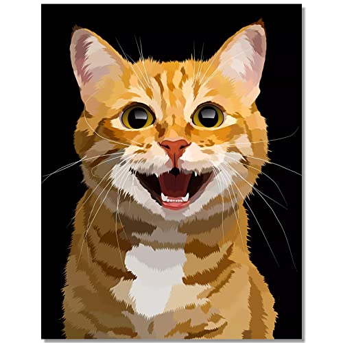 Bougimal 5D Diamant Painting Gelbe Katze, Diamant-Malerei für Erwachsene Decoration Geschenk, 40X50cm von Bougimal