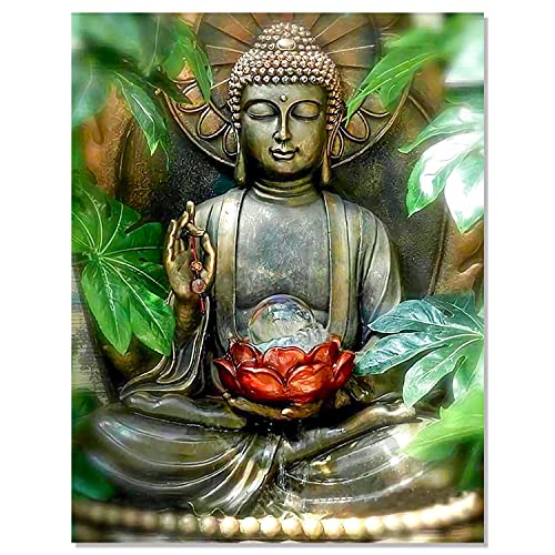 Bougimal 5D Diamant Painting Buddha, Diamant-Malerei für Erwachsene Decoration Geschenk, 40X50cm von Bougimal