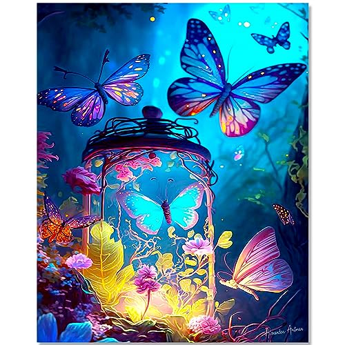 Bougimal 5D Diamant Painting Magischer Schmetterling für Erwachsene Decoration Geschenk, 40x50cm von Bougimal