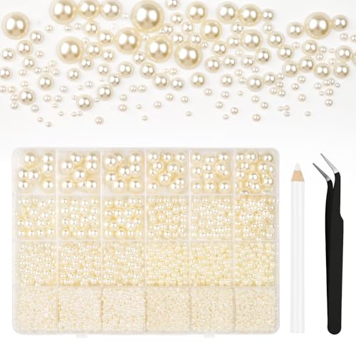 Bouiexye 13000 Stück Beige Perlen mit Flacher Rückseite 2/3/4/5/6/8/10mm Halbrunde Perlen für Heimwerker Bastelarbeiten Nagelkunst Schuhe Handyhüllen Usw Bouiexye 13000 Stück Beige Perlen mit Flacher Rückseite 2/3/4/5/6/8/10mm Halbrunde Perlen für Heimwerker Bastelarbeiten Nagelkunst Schuhe Handyhüllen Usw von Bouiexye