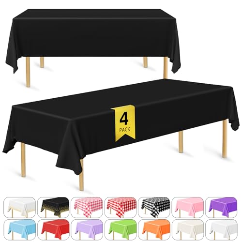 Bouiexye 4 Stück Einweg Tischdecken 137 x 274 cm Tischdecke aus Kunststoff Schwarz Rechteckige Tischabdeckung Gartentischdecke für Gastronomie Party Hochzeiten Grillen Picknick Bouiexye 4 Stück Einweg Tischdecken 137 x 274 cm Tischdecke aus Kunststoff Schwarz Rechteckige Tischabdeckung Gartentischdecke für Gastronomie Party Hochzeiten Grillen Picknick von Bouiexye