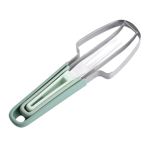 3 in 1 Wassermelonen-Gabelschneider-Set, Edelstahl Wassermelonenschneider, Melonenschneider, Messer-Werkzeug für müheloses Obstschneiden, perfekt für Küche, Camping und Picknick von Bouncy