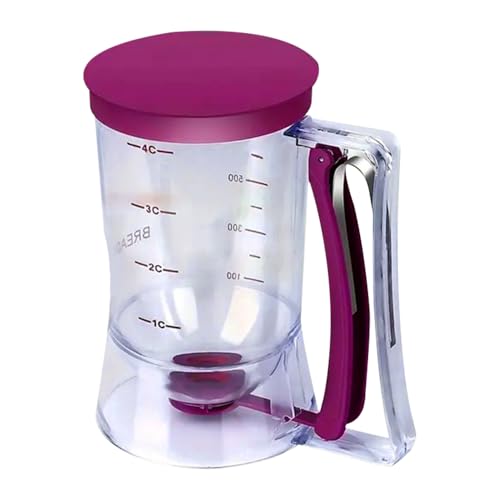 Pfannkuchenteigspender, manueller Teigmixer, manueller Pfannkuchen-Mixer, 900 ml, Pfannkuchen-Mix-Spender mit Rührfunktion, Pfannkuchenausgießer, Hand-Teigspender, für Pfannkuchen, Cupcakes von Bouncy