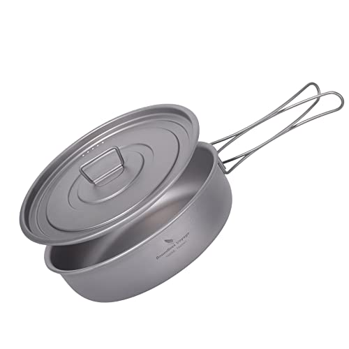 Boundless Voyage Induktionsbratpfanne mit Deckel Titanium Saute Pan Outdoor Camping Pfanne Griddle Geschirr YTi2065C von Boundless Voyage