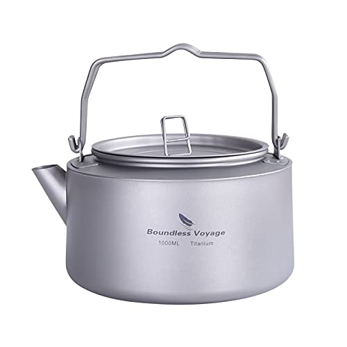 Boundless Voyage Ti3098D Camping-Titan-Wasserkocher mit klappbarem Griff, Filter, große Kapazität, Kochtopf, für den Außenbereich, 1 l Boundless Voyage Ti3098D Camping-Titan-Wasserkocher mit klappbarem Griff, Filter, große Kapazität, Kochtopf, für den Außenbereich, 1 l von Boundless Voyage