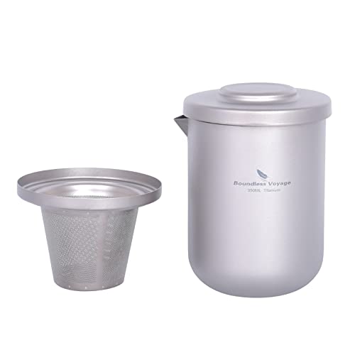 Boundless Voyage Titanium Doppelwandiges Teetassen-Set Teesiebe mit Filter 350 ml Teebereiter Kaffeetassen-Set Ti3103D von Boundless Voyage