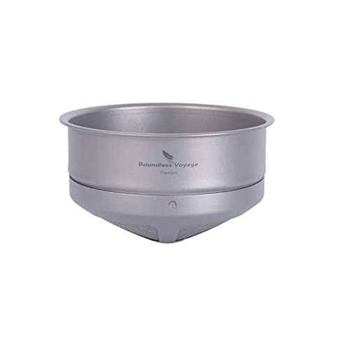 Boundless Voyage Titanium Kaffee Mesh Filter gießen Sie über papierlosen Slow Tropf Kaffeefilter Outdoor Camping Wiederverwendbare Kaffee Tropfer Ti6001P von Boundless Voyage