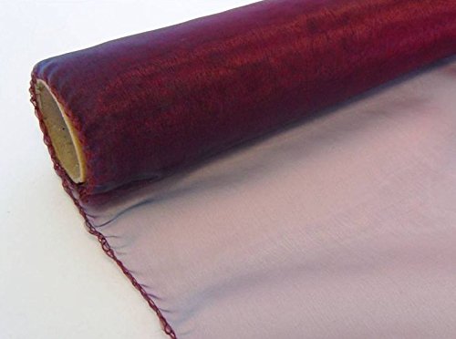 Tischläufer aus Organza-Stoff, durchsichtig, 40 cm breit, perfekt für Hochzeiten, Partys und DIY-Projekte, 9 m, Burgunderrot, 1 Stück von Bountiful Harvest