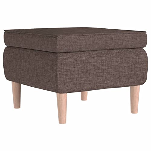 Bounv Hocker Sitzhocker Sitzbank Bequemer Polsterhocker Polsterbank Fußhocker Wohnzimmer Sitzwürfel Würfelhocker mit Holzbeinen Taupe Stoff von Bounv