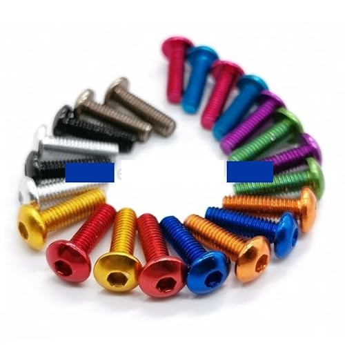 Zkensh-Bolts 10 stücke Aluminium Schraube M3 * 5/6/8/10/12/14/16 Aluminium Innensechskant Weit verbreitet(M 3 x 5,Sliver) von Bouoely