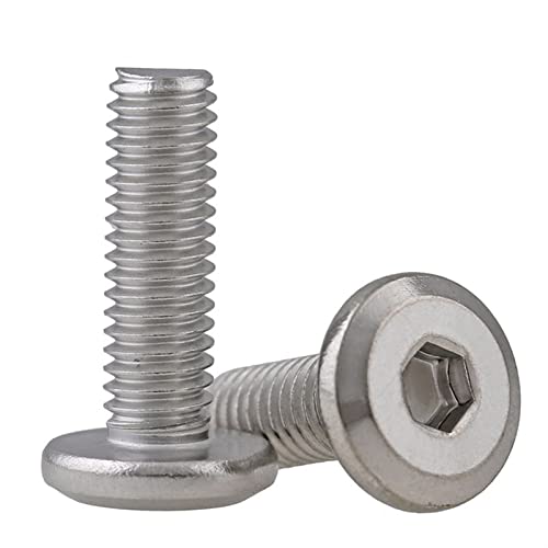 Zkensh-Bolts 304 Edelstahl Flachkopf Hexagon Sockel Bolt M6 M8 Möbelschraube großer Sechskantbuchsenschraube Schraube 5pcs, Weit verbreitet(30 Mm,M8) von Bouoely