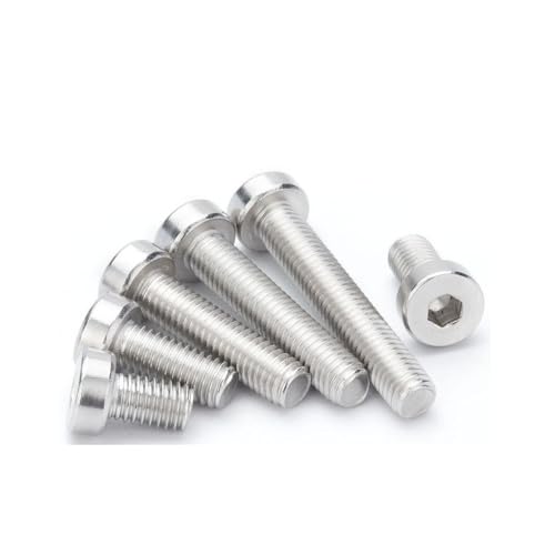 Zkensh-Bolts A2 304 Edelstahl Sechskant Innensechskant Dünn Niedrig Kurz Profil Kopf Inbusschraube Bolzen M5 M6 M8 M10 M12, Weit verbreitet(40mm,20pcs M4) von Bouoely