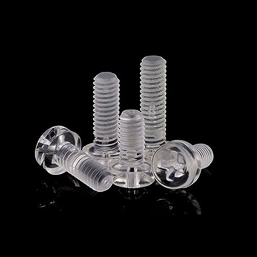 Zkensh-Bolts Acryl klar transparent Kunststoff Nylon Runde Pan Kreuzkopfschraube Bolzen M3 M4 M5 M6, Weit verbreitet(20pcs,M4x4) von Bouoely