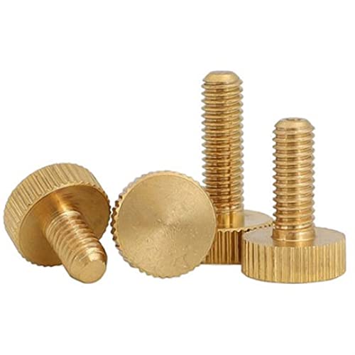 Zkensh-Bolts M3 M4 M5 M6 Knurled Messing Flat Head Hand ziehen Daumenschrauben fest, Weit verbreitet(M3X8 5PCS) von Bouoely