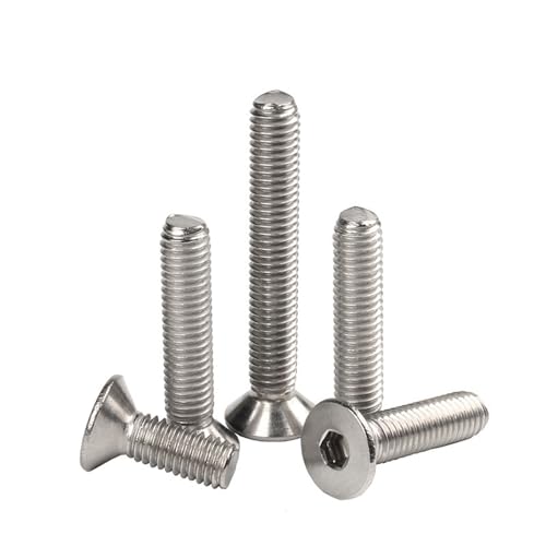 Zkensh-Bolts M4 M5 M6 M8 304 Edelstahlschraube Sechskant Innensechskant Flachkopf Senkkopfschraube Maschinenschraube, 5/10/20 Stück, Weit verbreitet(M5X20 20PCS) von Bouoely