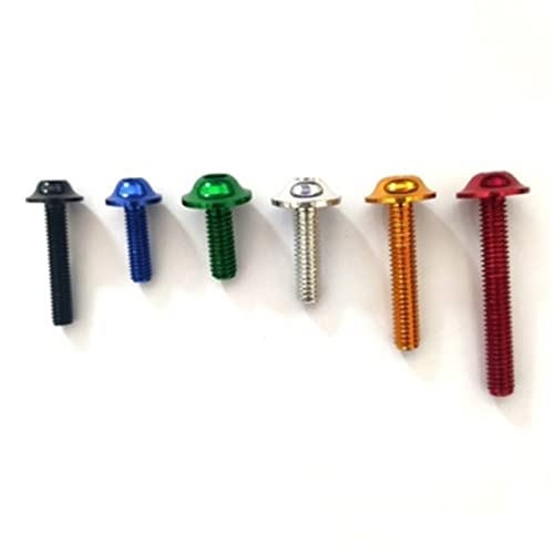 Zkensh-Bolts M5 M6*16/20/25/30 Aluminium Flanschknopfkopfschraube mit Waschmaschine Innere Hex -Sockel Allen Schraubenschrauben, 10pcs, Weit verbreitet(M5X25,Blue) von Bouoely