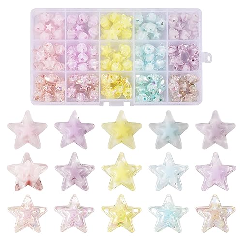 Boutigem 120Pcs Star Beads Frosted Transparent Acrylic Five Pointed Star Perforated Beads for Bracelets Necklaces Earrings Jewelry DIY Making Boutigem 120Pcs Star Beads Frosted Transparent Acrylic Five Pointed Star Perforated Beads for Bracelets Necklaces Earrings Jewelry DIY Making von Boutigem