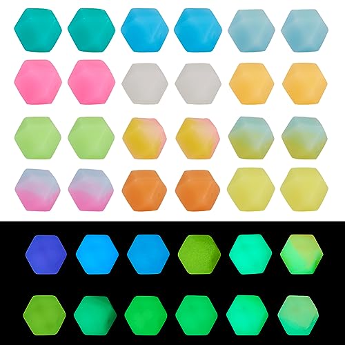 Boutigem 72Pcs Luminous Silicone Beads Glow in The Dark Hexagon Beads Colorful Loose Silicone Beads Bulk 14mm for Jewelry Making DIY Crafts Boutigem 72Pcs Luminous Silicone Beads Glow in The Dark Hexagon Beads Colorful Loose Silicone Beads Bulk 14mm for Jewelry Making DIY Crafts von Boutigem