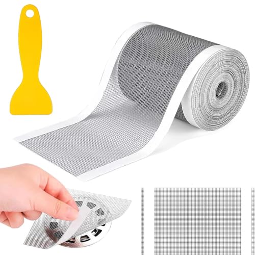 Abfluss Haarfänger Einweg 10cm x 10m, Dusche Haarsieb Duschrinne, Duschabfluss Mesh Aufkleber mit Plastikspatel Haushaltshelfer, Badewannen Aufkleber Haarfänger Abdeckung, für Duschen Badewannen Abfluss Haarfänger Einweg 10cm x 10m, Dusche Haarsieb Duschrinne, Duschabfluss Mesh Aufkleber mit Plastikspatel Haushaltshelfer, Badewannen Aufkleber Haarfänger Abdeckung, für Duschen Badewannen von Boutihao