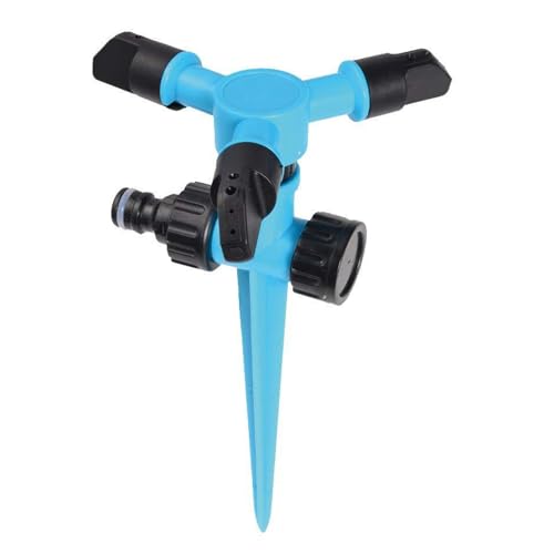 Rasensprenger 3 Arme mit Erdspieß, Garten Sprinkler, 360° Drehbarer Gartensprenger Flächenregner Sprühregner, Automatische Bewässerungssystem Wassersprenger Einstellbar Für Garten, Rasen, Pflanzen von Boutihao