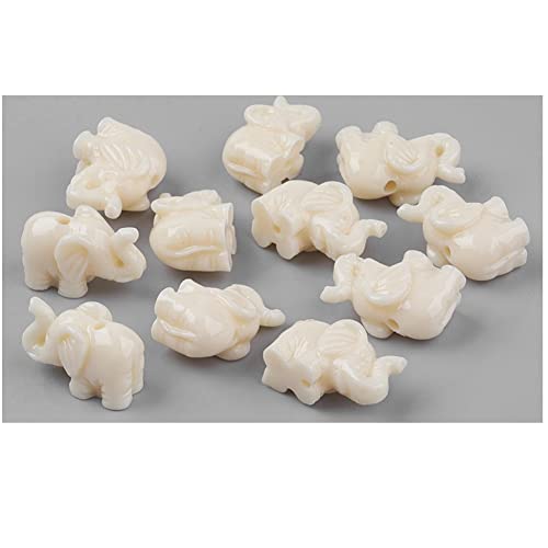 20 Stück Harzperlen: Elefant, cremefarben, 17 x 10 mm 20 Stück Harzperlen: Elefant, cremefarben, 17 x 10 mm von Boutique d'isacrea
