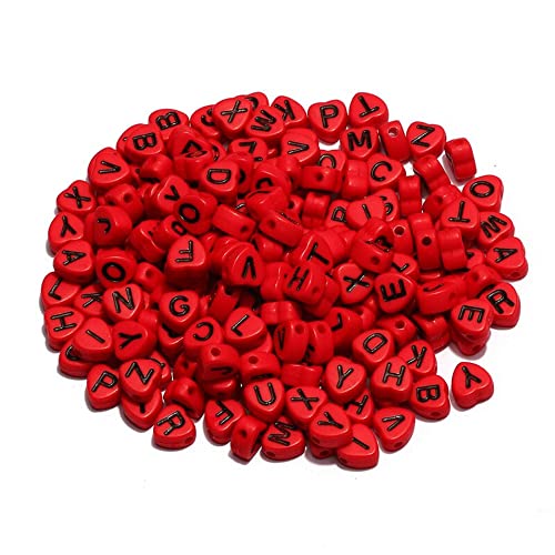Boutique d'isacrea Acrylperlen: 100 rote Herzen mit schwarzem Buchstaben, 7 x 7 mm (01) Boutique d'isacrea Acrylperlen: 100 rote Herzen mit schwarzem Buchstaben, 7 x 7 mm (01) von Boutique d'isacrea